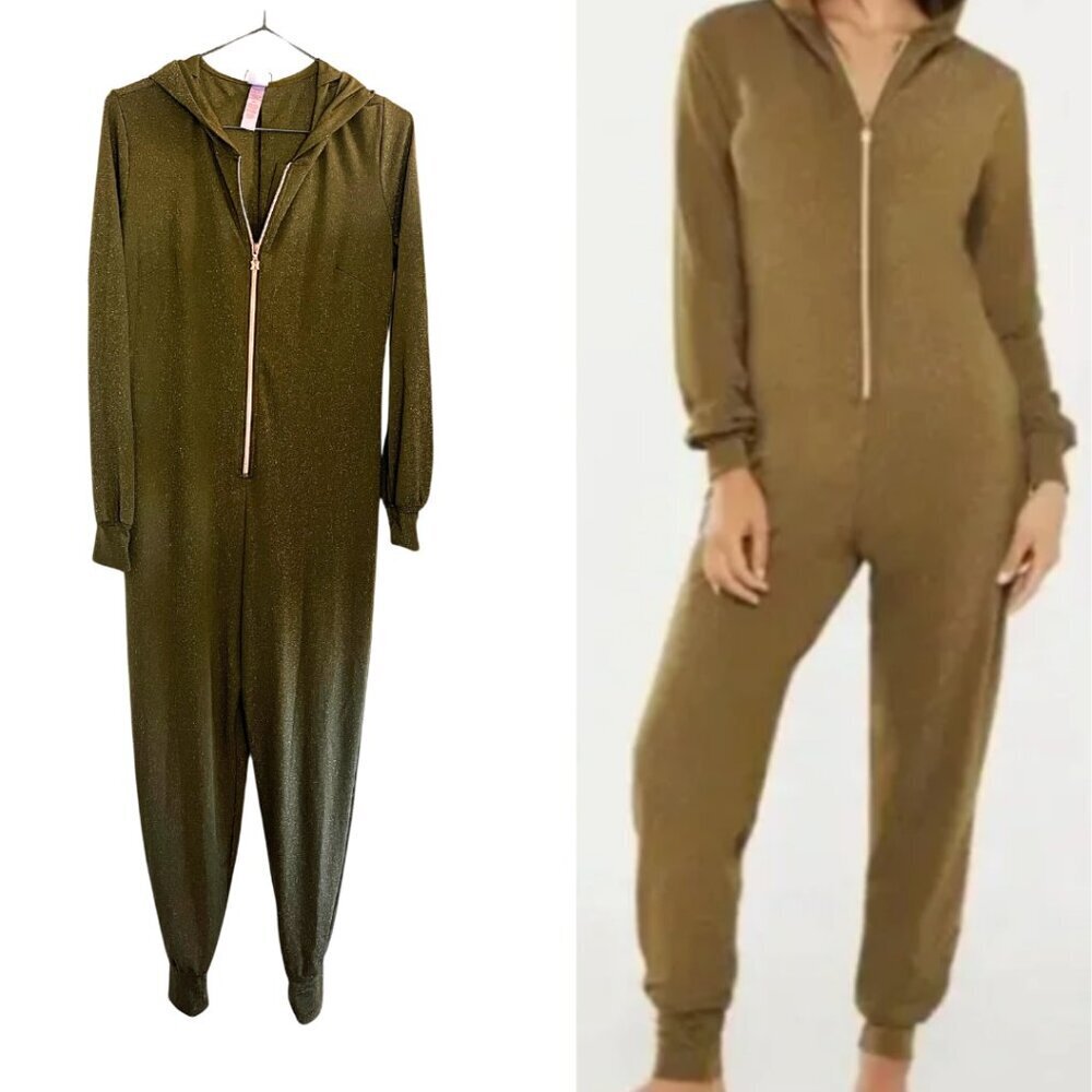 Savage X Fenty Sleep and Shine Relaxed Stretch Loungewear Long Sleeve Jumpsuit